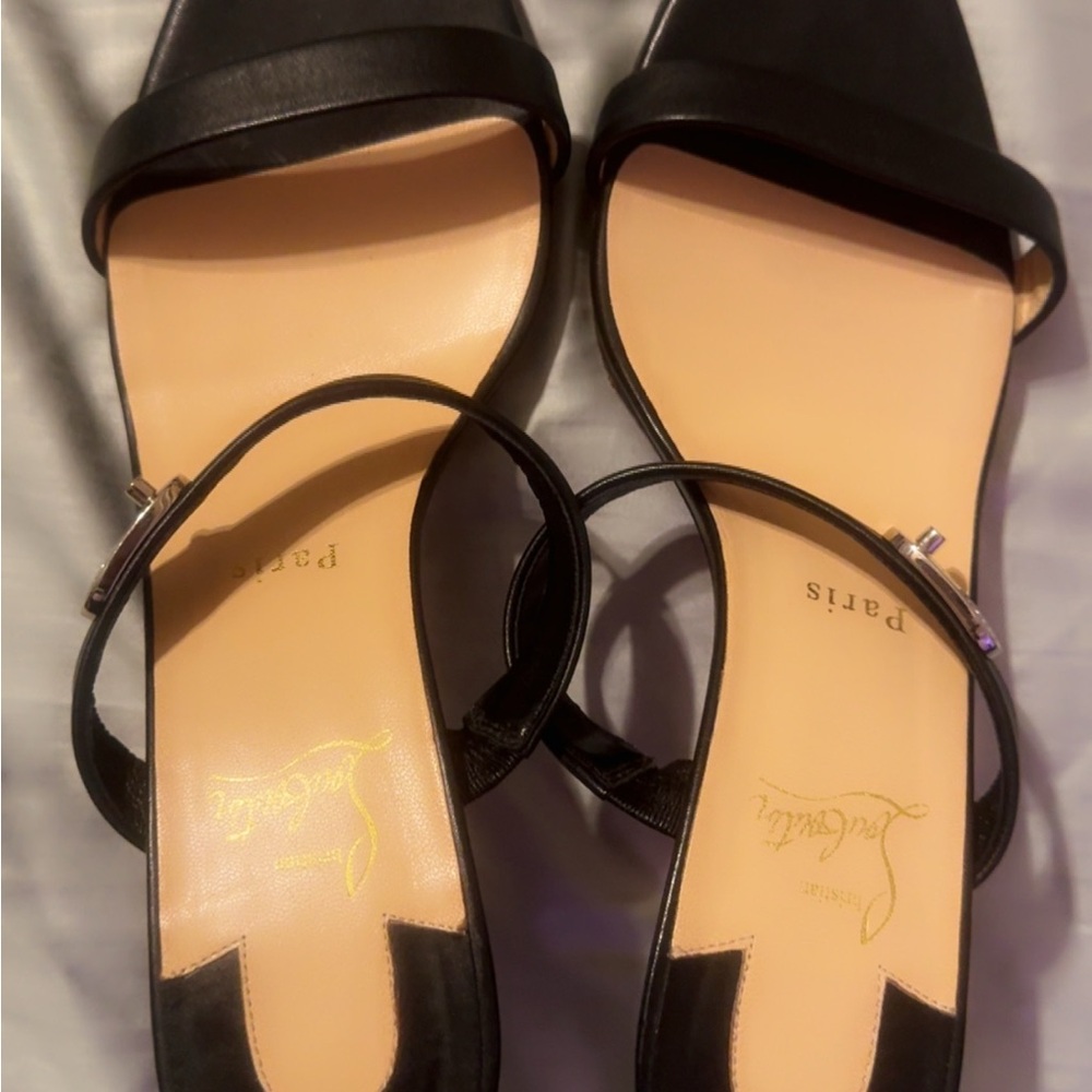 Christian Louboutin Black Open-Toe Heels